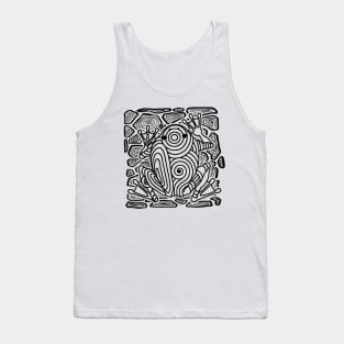 Frog Toad Rock Tribal Tattoo Art Black Tank Top